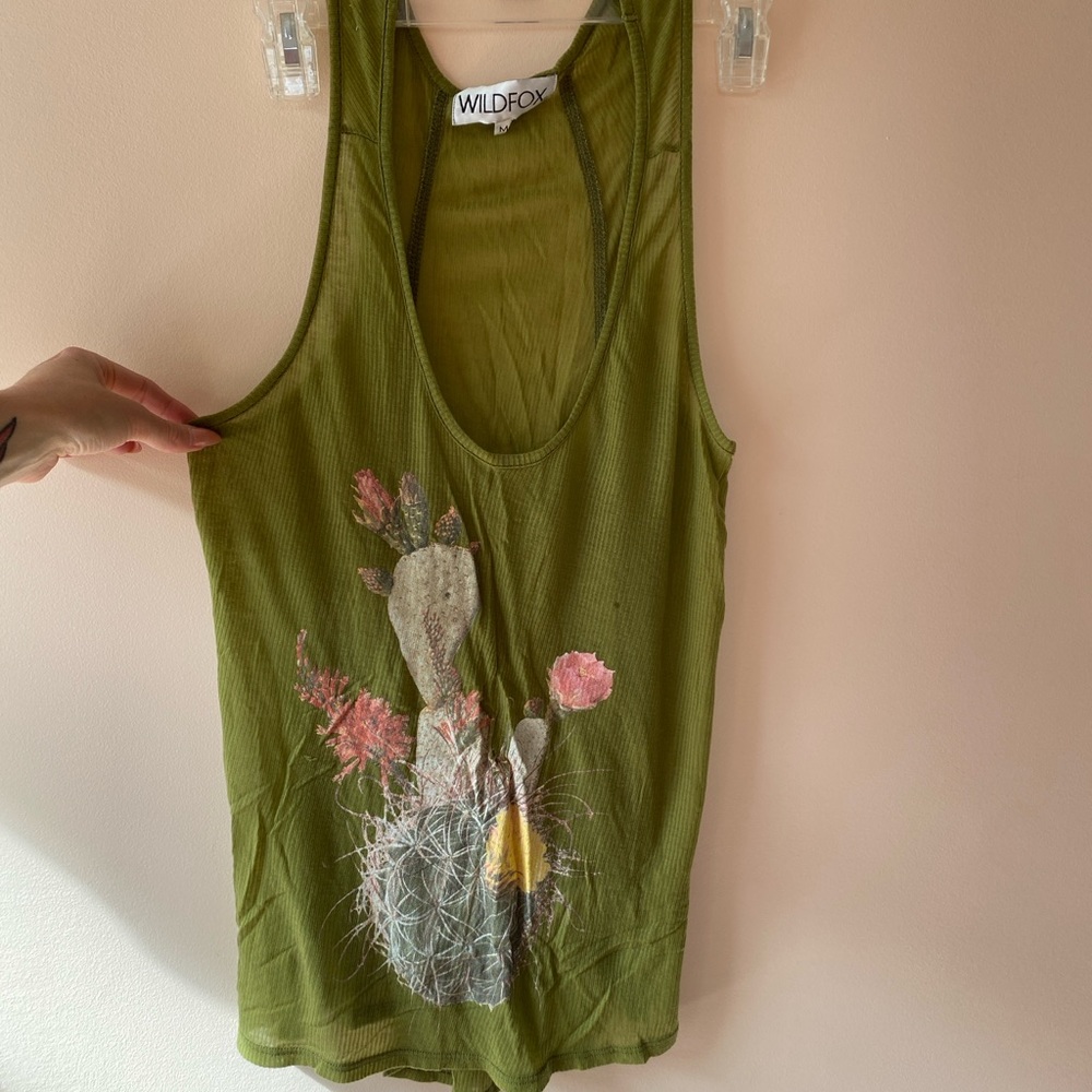Wildfox Green Cactus Print Women's Tank Top